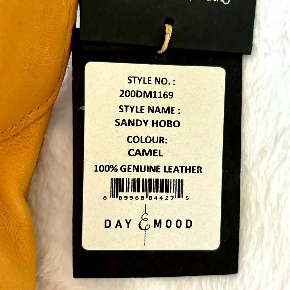 DAY & MOOD Sandy Hobo Large Leather Suede Camel Handbag--NWT